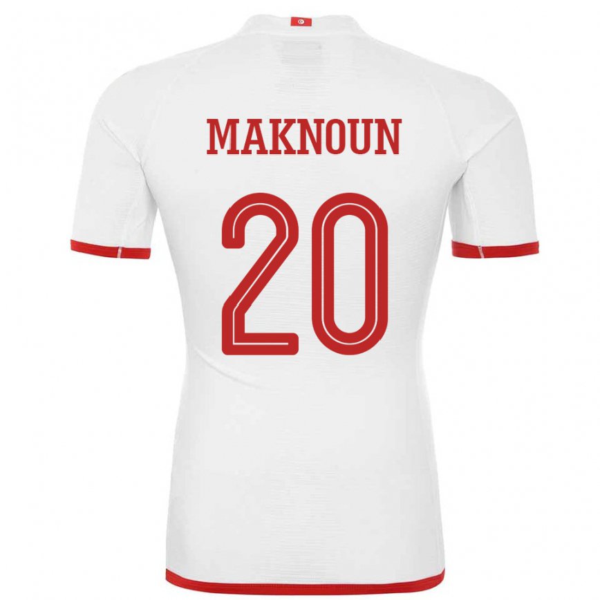 Men Tunisia Leila Maknoun #20 White Away Jersey 2022/23 T-shirt