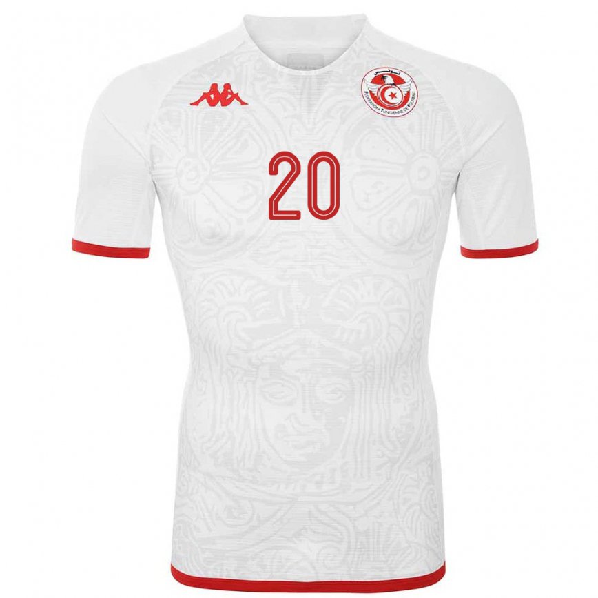 Men Tunisia Leila Maknoun #20 White Away Jersey 2022/23 T-shirt
