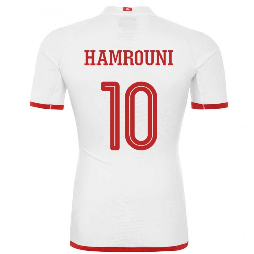 Men Tunisia Rayen Hamrouni #10 White Away Jersey 2022/23 T-shirt