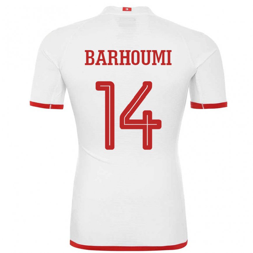 Men Tunisia Salah Barhoumi #14 White Away Jersey 2022/23 T-shirt