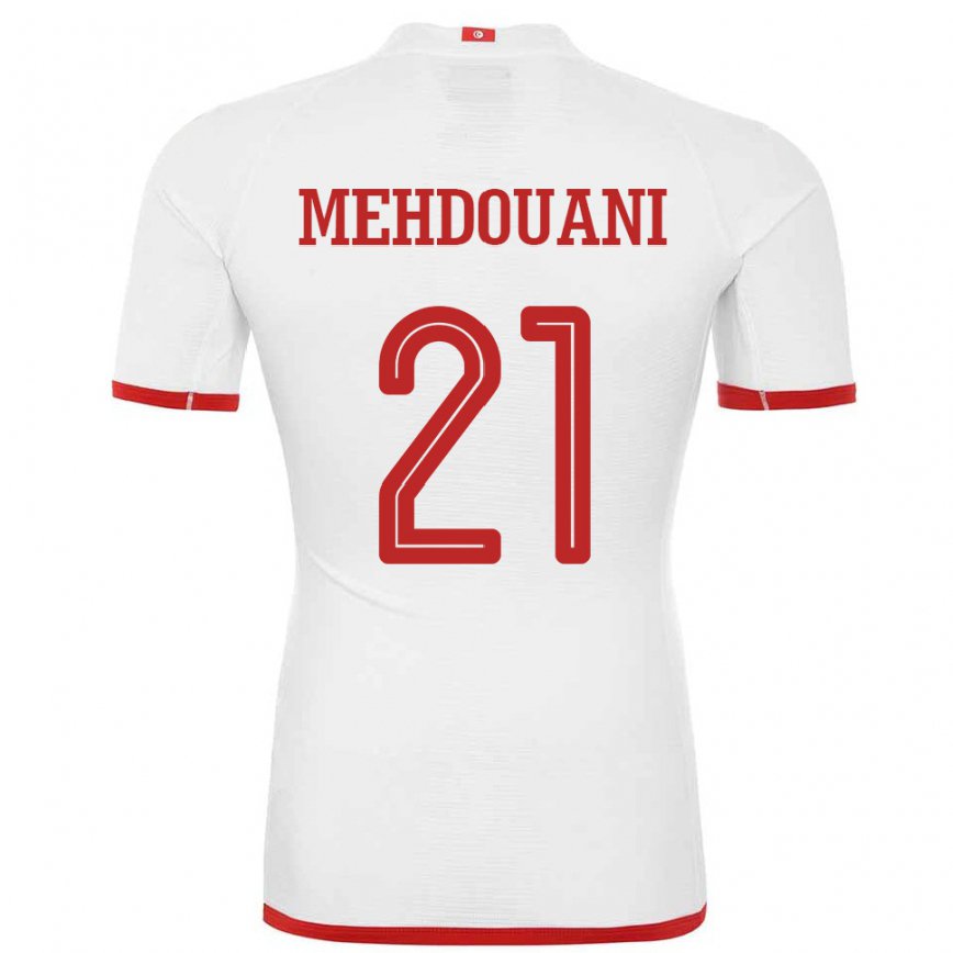 Men Tunisia Firas Mehdouani #21 White Away Jersey 2022/23 T-shirt