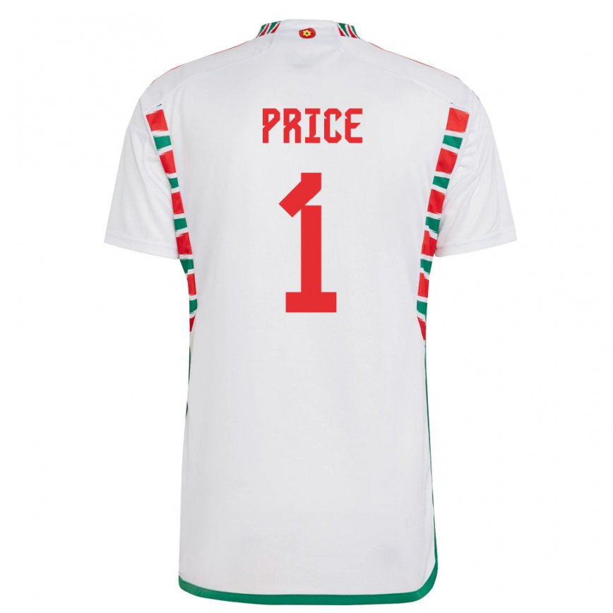 Men Wales Jo Price #1 White Away Jersey 2022/23 T-shirt