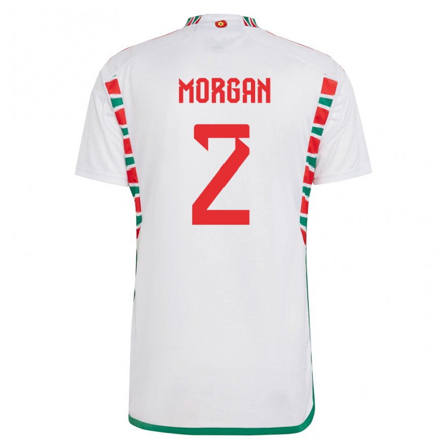 Men Wales Ffion Morgan #2 White Away Jersey 2022/23 T-shirt