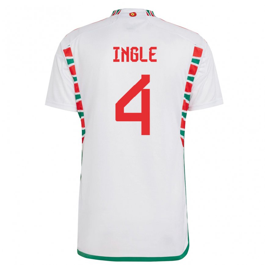 Men Wales Sophie Ingle #4 White Away Jersey 2022/23 T-shirt