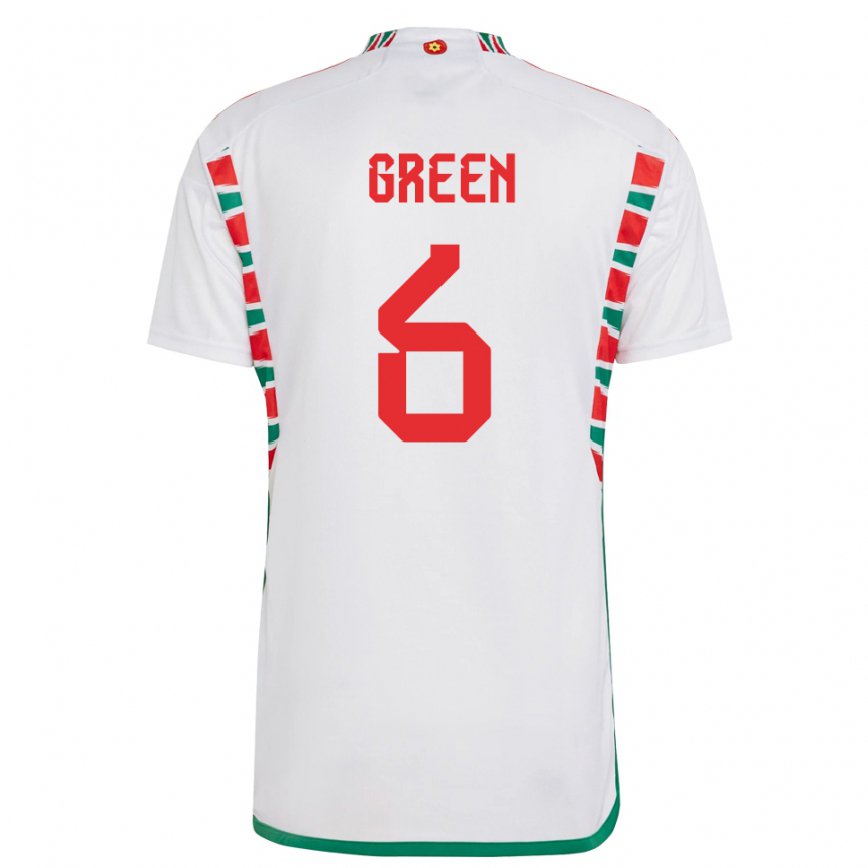 Men Wales Josephine Green #6 White Away Jersey 2022/23 T-shirt