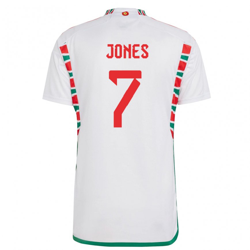 Men Wales Emma Jones #7 White Away Jersey 2022/23 T-shirt