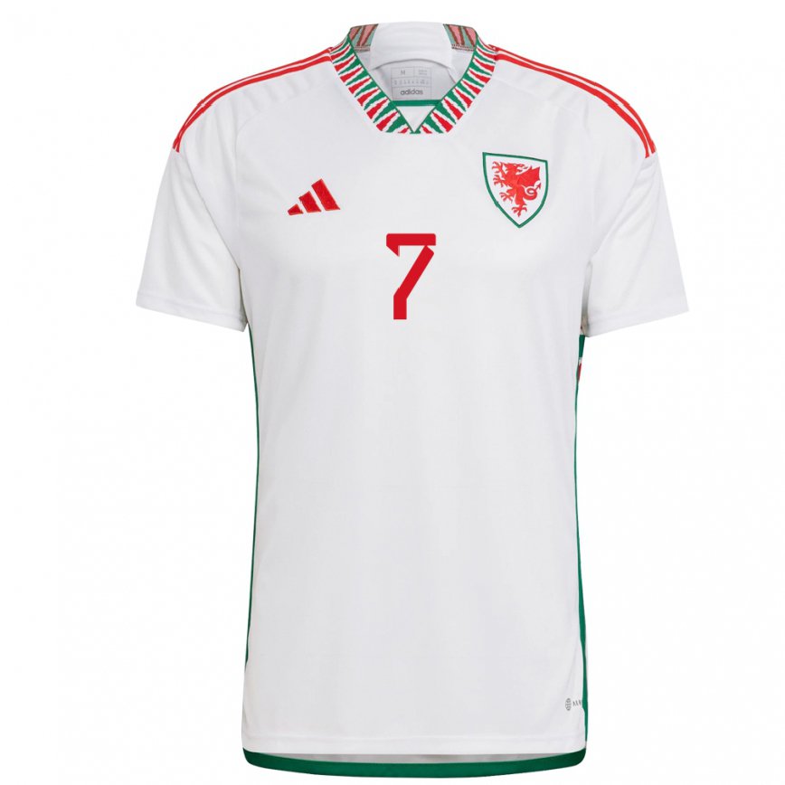 Men Wales Emma Jones #7 White Away Jersey 2022/23 T-shirt