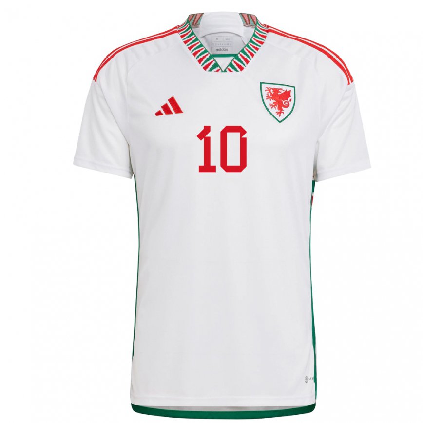Men Wales Jessica Fishlock #10 White Away Jersey 2022/23 T-shirt