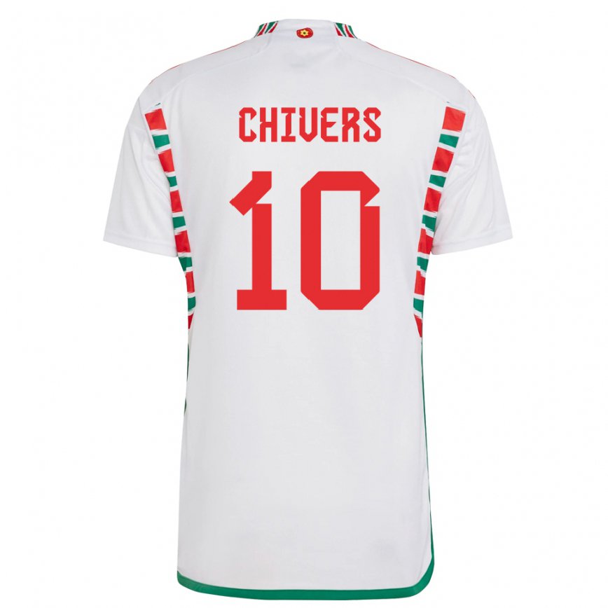 Men Wales Chloe Chivers #10 White Away Jersey 2022/23 T-shirt