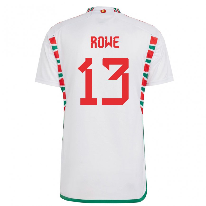 Men Wales Rachel Rowe #13 White Away Jersey 2022/23 T-shirt