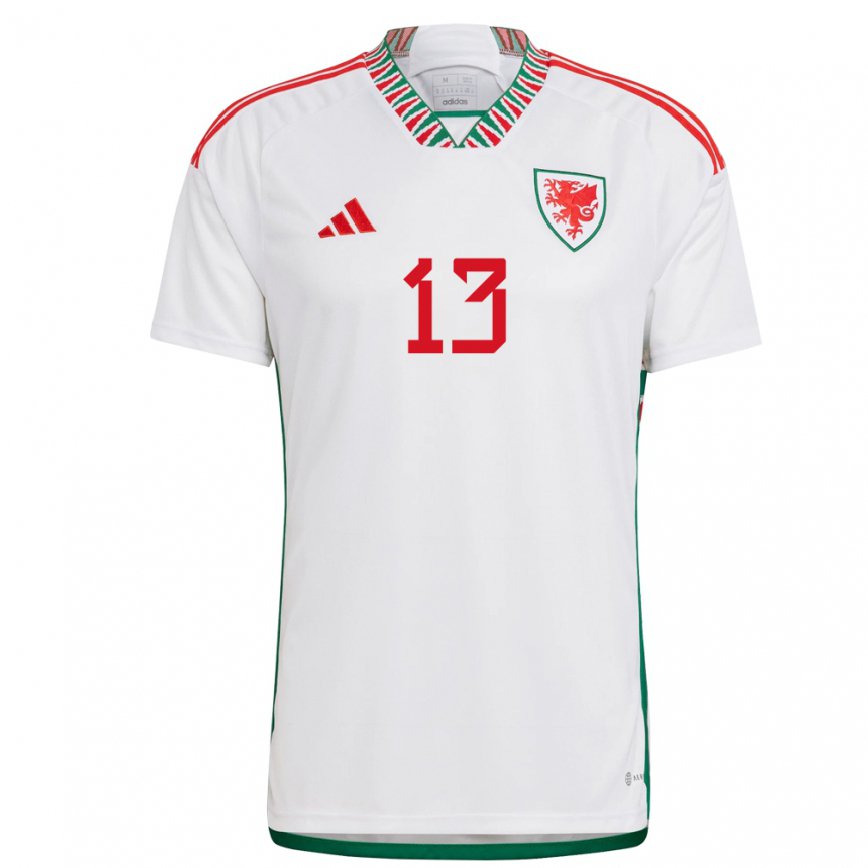 Men Wales Rachel Rowe #13 White Away Jersey 2022/23 T-shirt