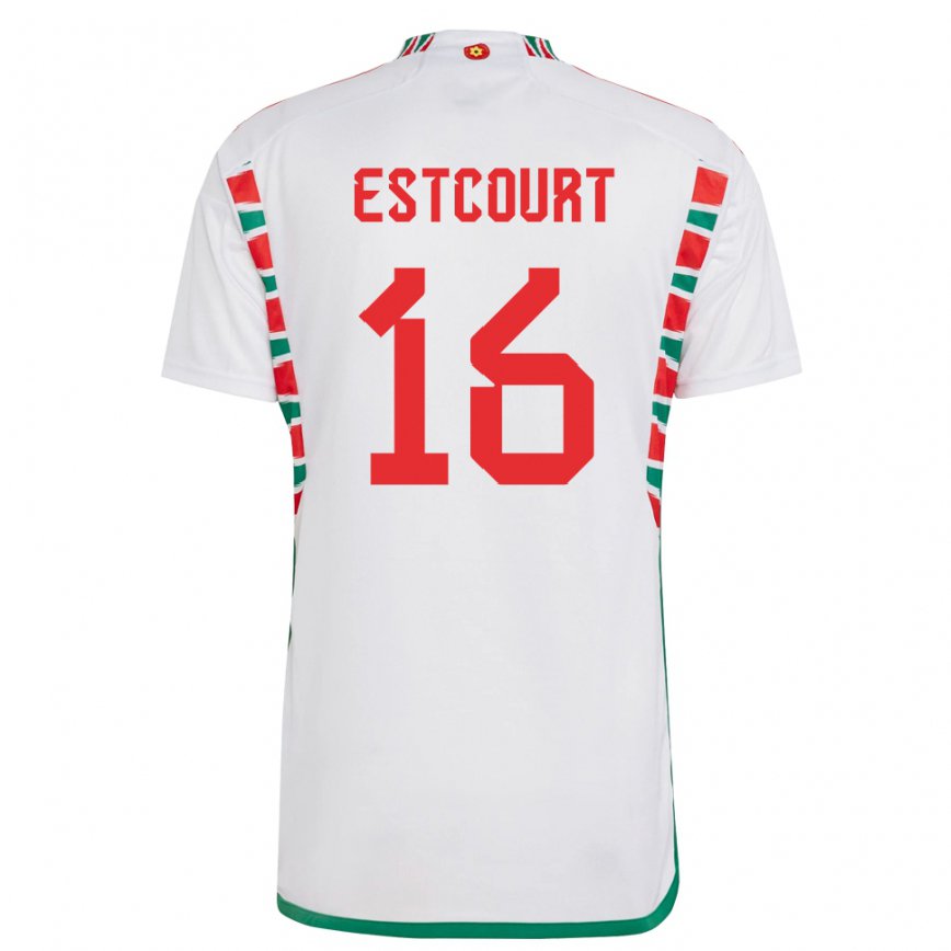 Men Wales Charlotte Estcourt #16 White Away Jersey 2022/23 T-shirt