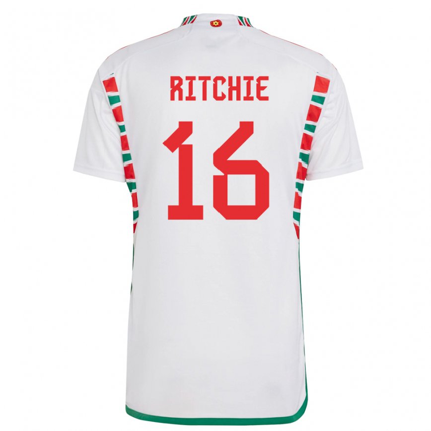 Men Wales Amelia Ritchie #16 White Away Jersey 2022/23 T-shirt
