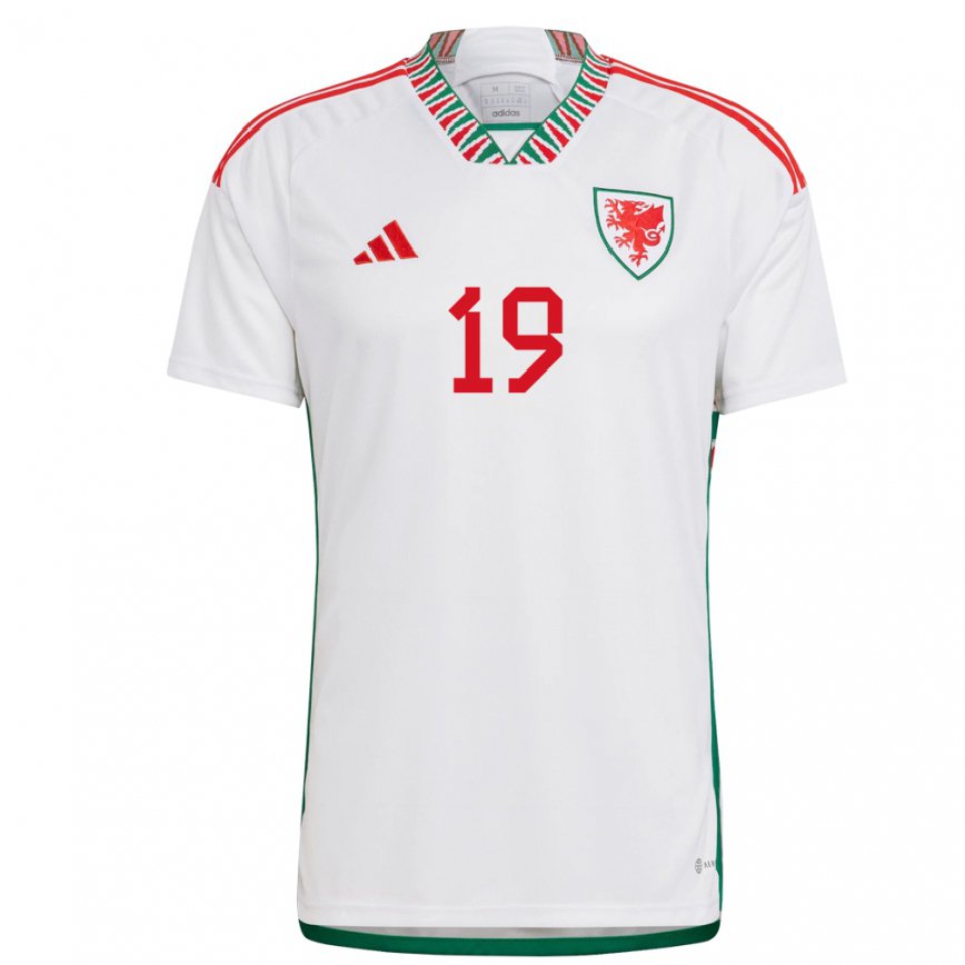 Men Wales Megan Wynne #19 White Away Jersey 2022/23 T-shirt
