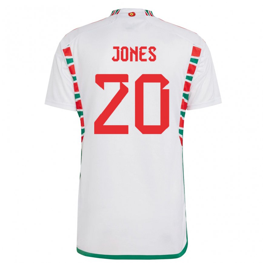 Men Wales Carrie Jones #20 White Away Jersey 2022/23 T-shirt