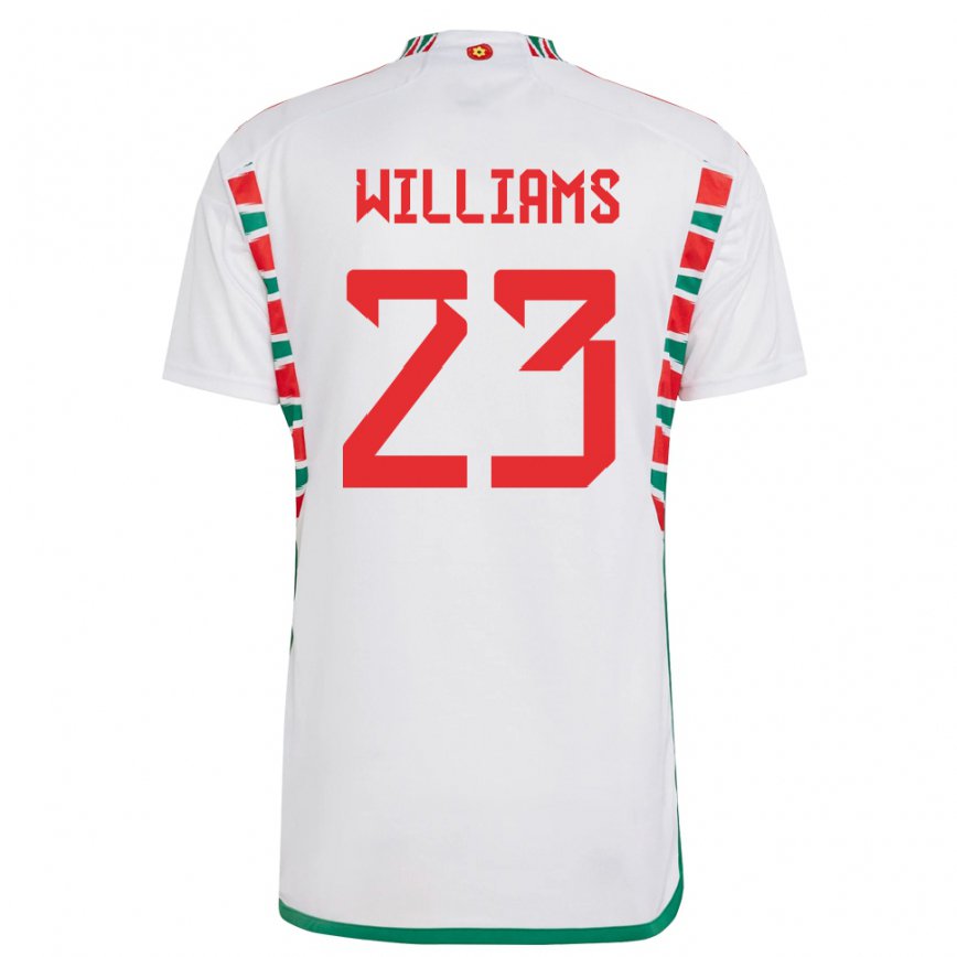Men Wales Chloe Williams #23 White Away Jersey 2022/23 T-shirt
