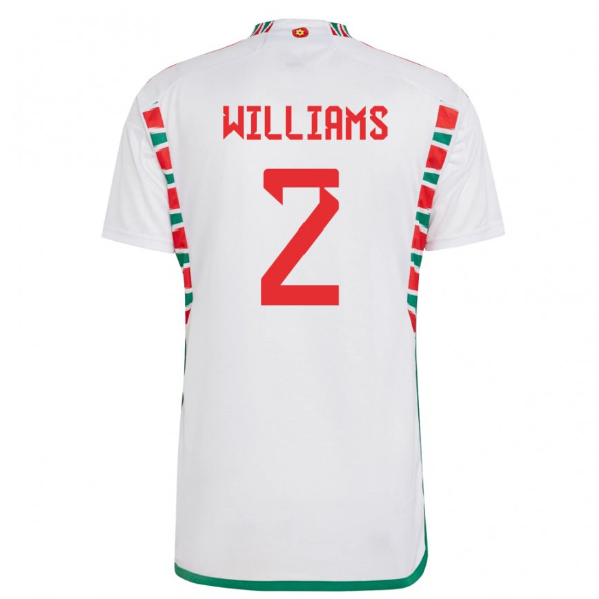 Men Wales Morgan Williams #2 White Away Jersey 2022/23 T-shirt