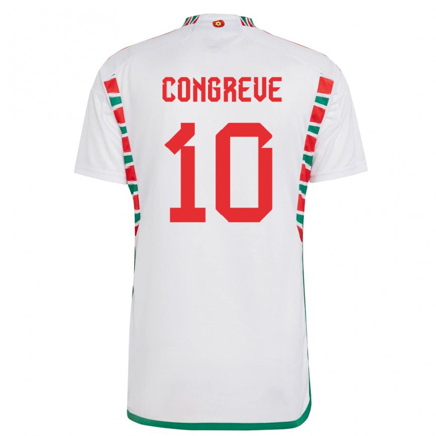 Men Wales Cameron Congreve #10 White Away Jersey 2022/23 T-shirt