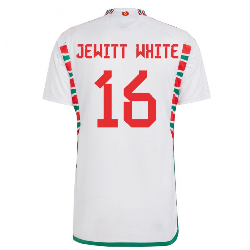 Men Wales Harry Jewitt White #16 White Away Jersey 2022/23 T-shirt