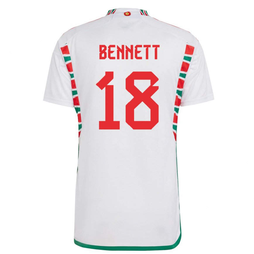 Men Wales Murphy Bennett #18 White Away Jersey 2022/23 T-shirt