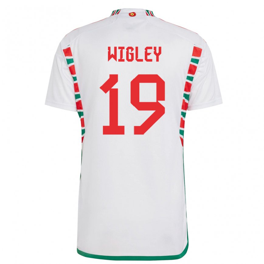 Men Wales Morgan Wigley #19 White Away Jersey 2022/23 T-shirt