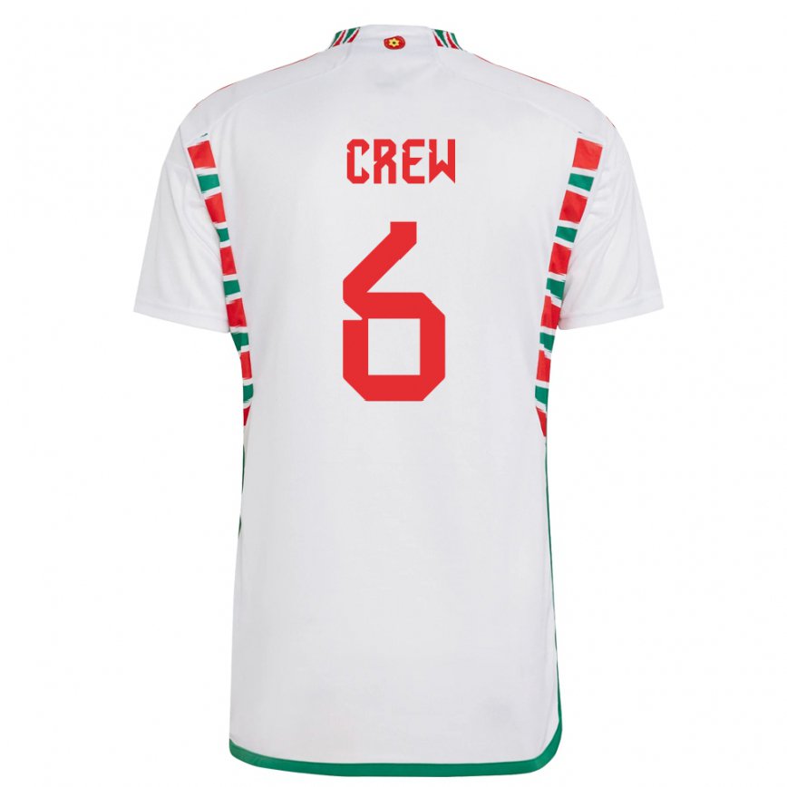 Men Wales Charlie Crew #6 White Away Jersey 2022/23 T-shirt