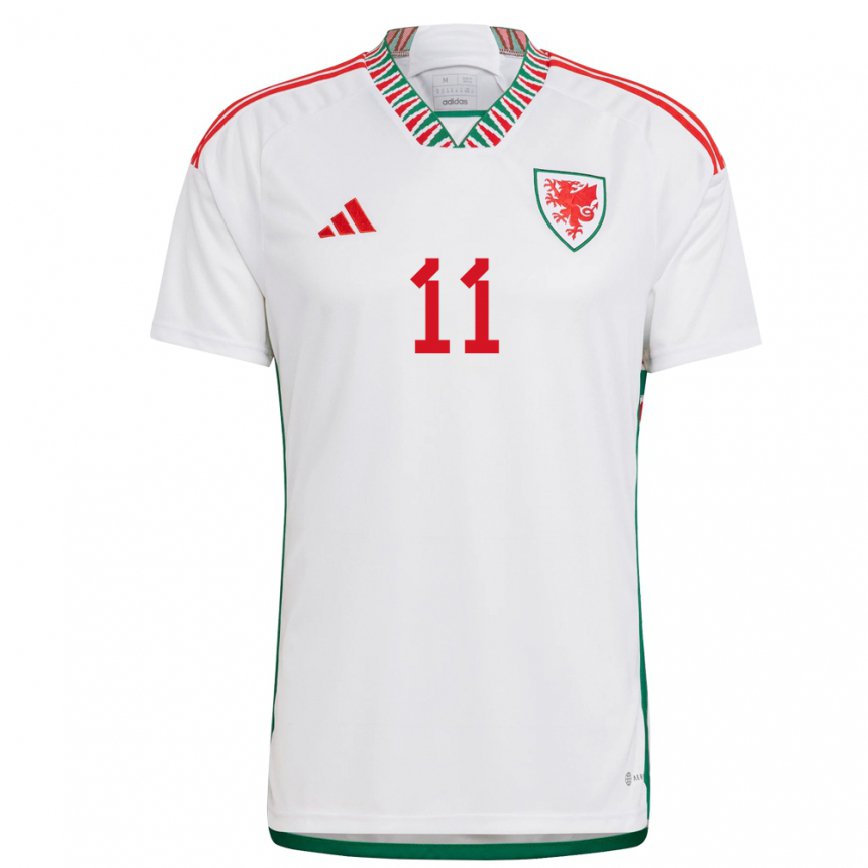 Men Wales Sonny Lewis #11 White Away Jersey 2022/23 T-shirt