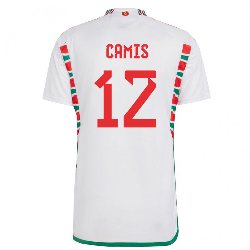 Men Wales Oliver Camis #12 White Away Jersey 2022/23 T-shirt