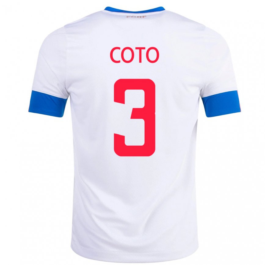 Men Costa Rica Maria Coto #3 White Away Jersey 2022/23 T-shirt