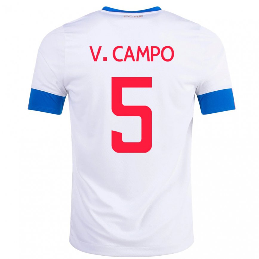 Men Costa Rica Valeria Del Campo #5 White Away Jersey 2022/23 T-shirt