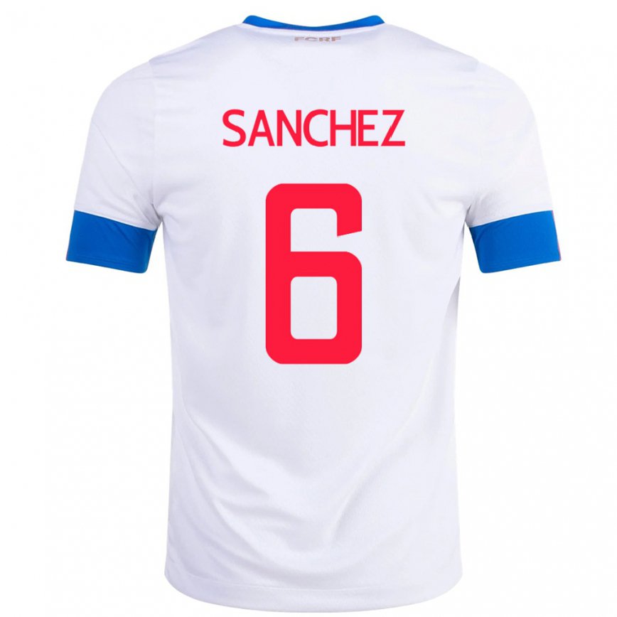 Men Costa Rica Carol Sanchez #6 White Away Jersey 2022/23 T-shirt