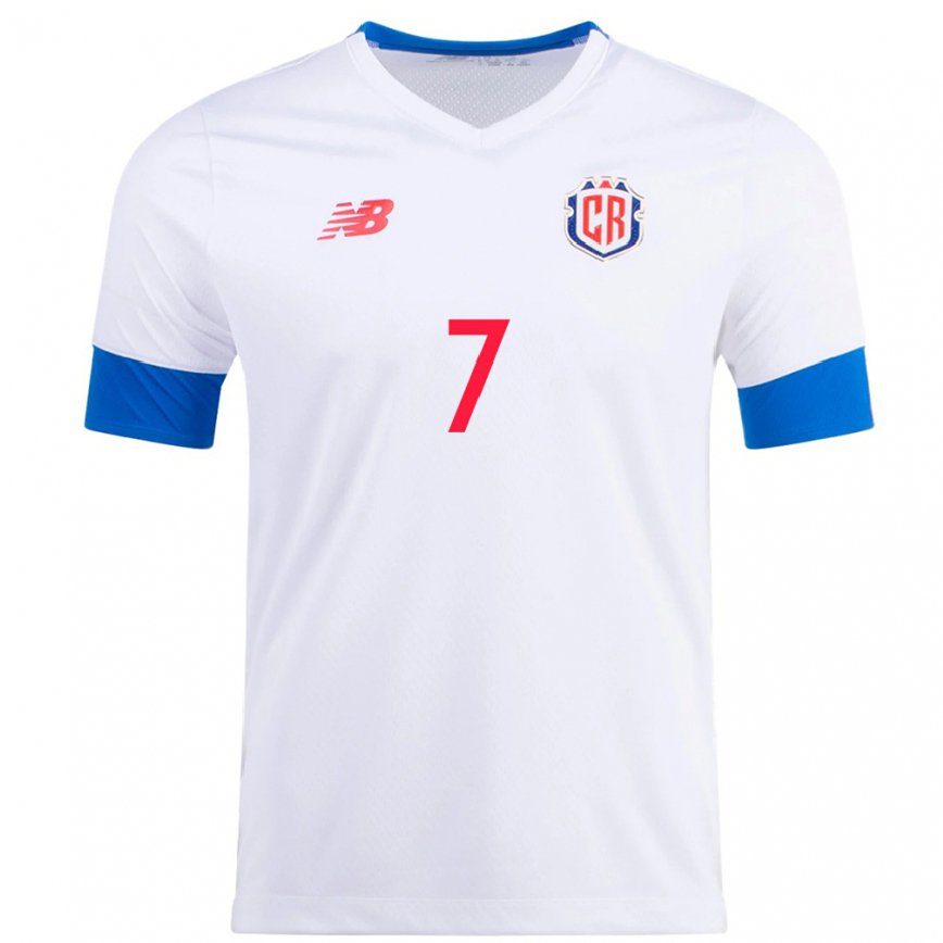 Men Costa Rica Andrey Soto #7 White Away Jersey 2022/23 T-shirt