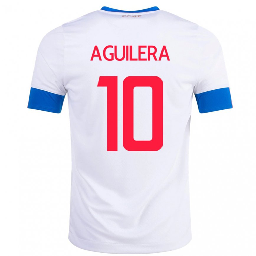 Men Costa Rica Brandon Aguilera #10 White Away Jersey 2022/23 T-shirt