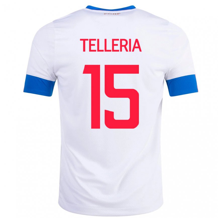 Men Costa Rica Jostin Telleria #15 White Away Jersey 2022/23 T-shirt