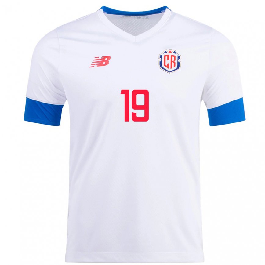 Men Costa Rica Fabricio Aleman #19 White Away Jersey 2022/23 T-shirt