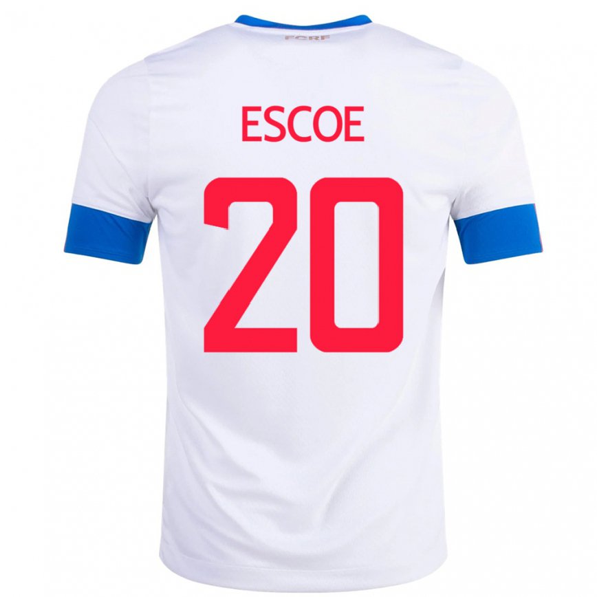 Men Costa Rica Enyel Escoe #20 White Away Jersey 2022/23 T-shirt