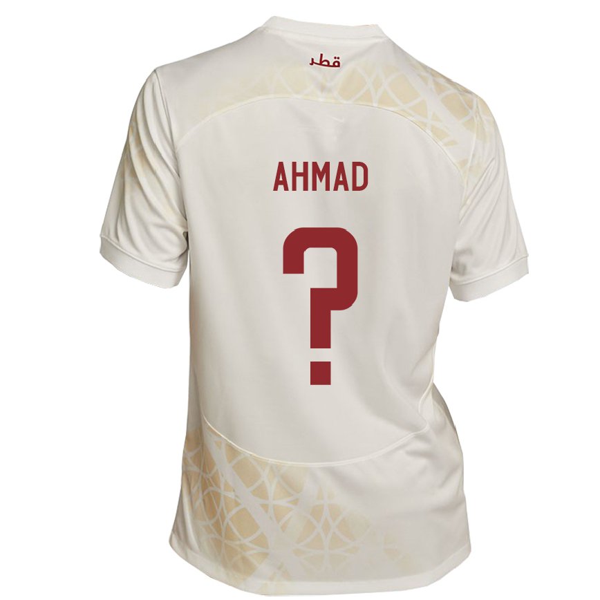 Men Qatar Homam Ahmad #0 Gold Beige Away Jersey 2022/23 T-shirt