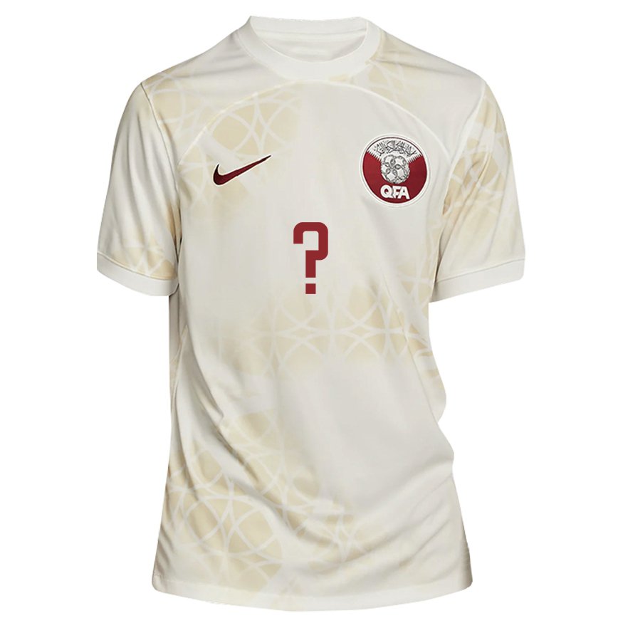 Men Qatar Ahmad Al Minhali #0 Gold Beige Away Jersey 2022/23 T-shirt