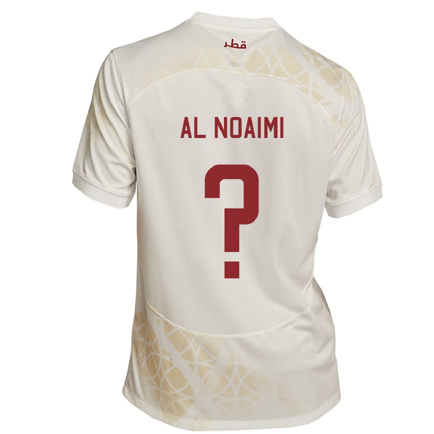 Men Qatar Mohammad Al Noaimi #0 Gold Beige Away Jersey 2022/23 T-shirt