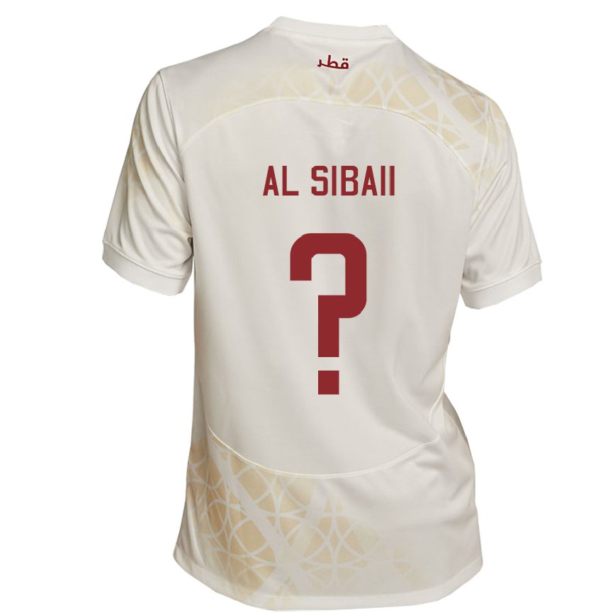 Men Qatar Ahmad Al Sibaii #0 Gold Beige Away Jersey 2022/23 T-shirt