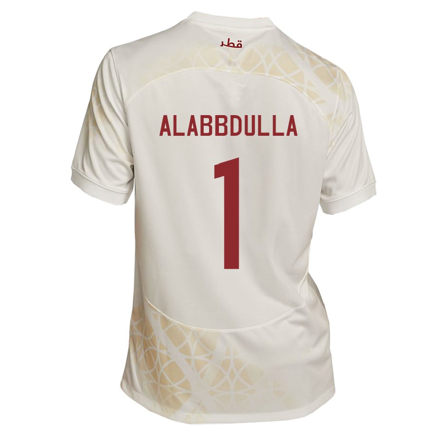 Men Qatar Latifa Alabbdulla #1 Gold Beige Away Jersey 2022/23 T-shirt
