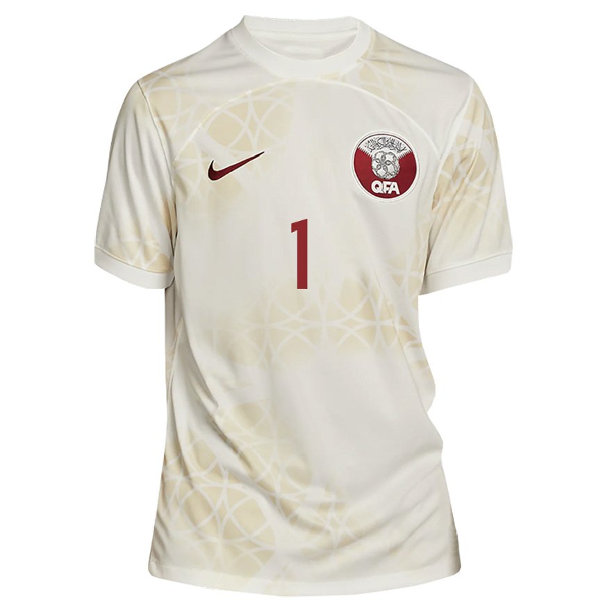 Men Qatar Latifa Alabbdulla #1 Gold Beige Away Jersey 2022/23 T-shirt