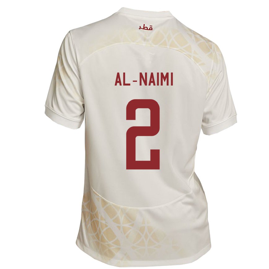 Men Qatar Amna Al Naimi #2 Gold Beige Away Jersey 2022/23 T-shirt