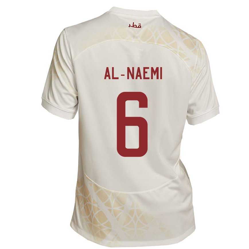 Men Qatar Reem Al Naemi #6 Gold Beige Away Jersey 2022/23 T-shirt