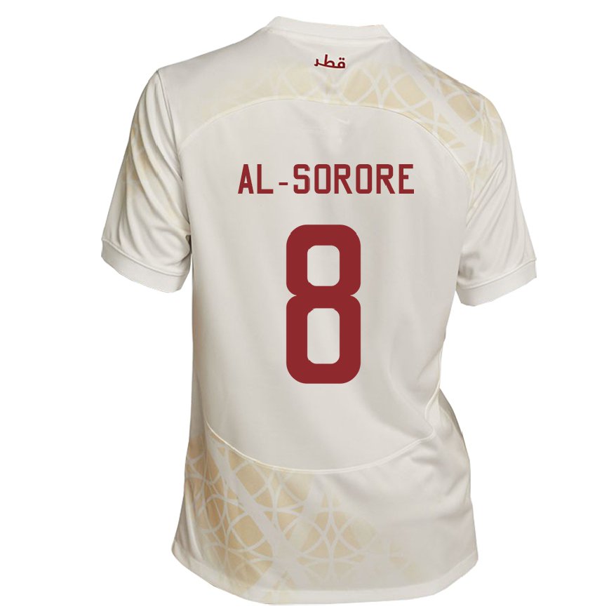 Men Qatar Asma Al Sorore #8 Gold Beige Away Jersey 2022/23 T-shirt