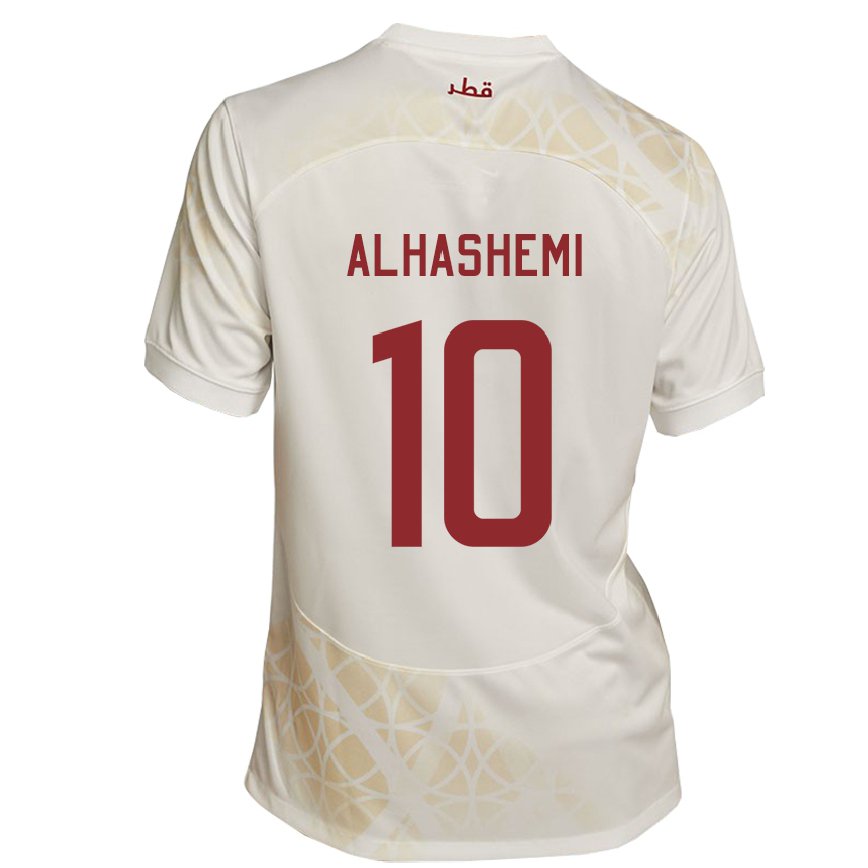 Men Qatar Suaad Alhashemi #10 Gold Beige Away Jersey 2022/23 T-shirt