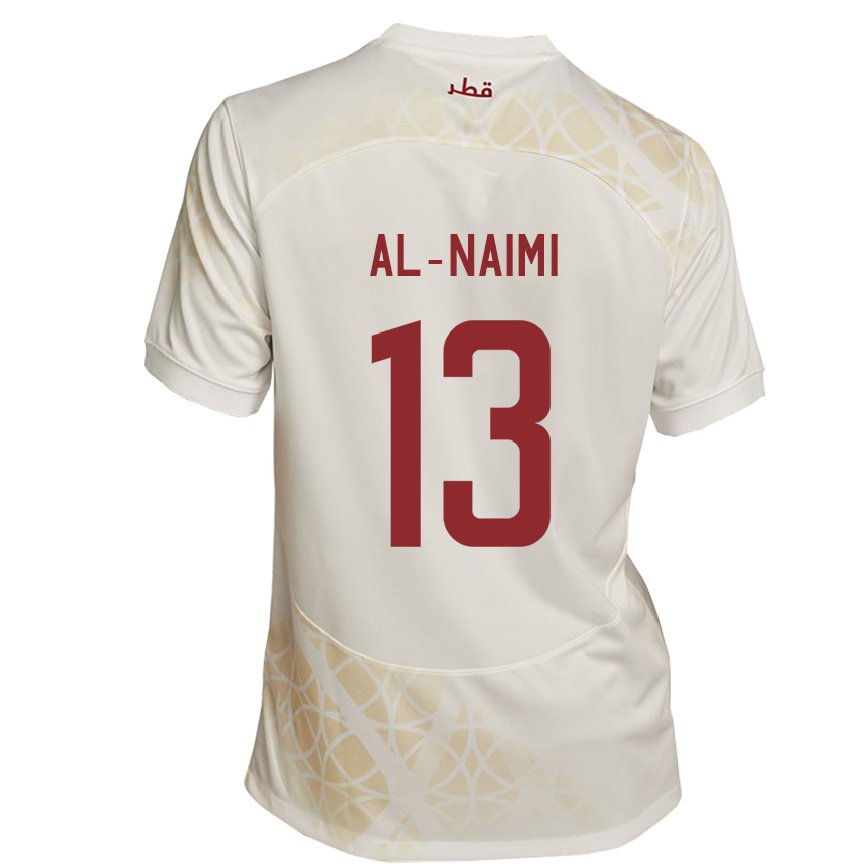 Men Qatar Zahra Al Naimi #13 Gold Beige Away Jersey 2022/23 T-shirt