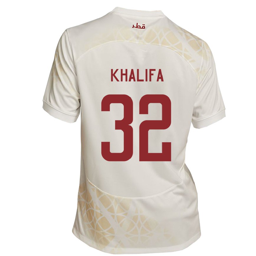 Men Qatar Duana Khalifa #32 Gold Beige Away Jersey 2022/23 T-shirt