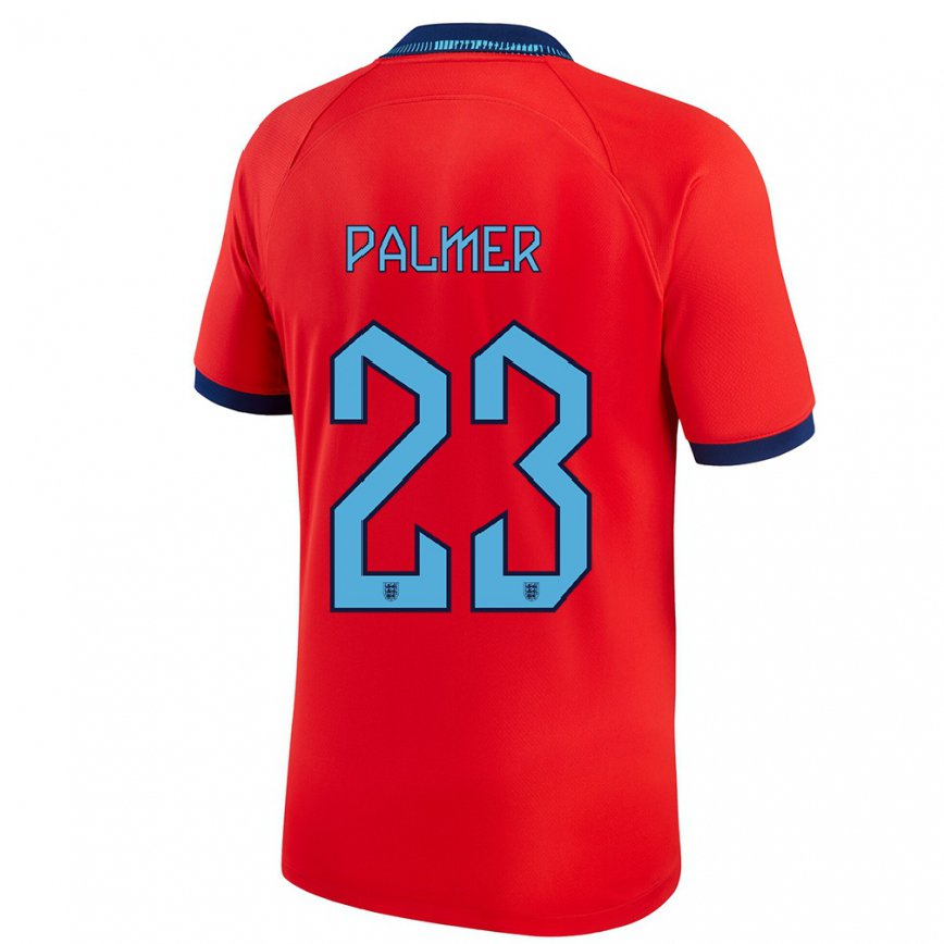 Men England Cole Palmer #23 Red Away Jersey 2022/23 T-shirt