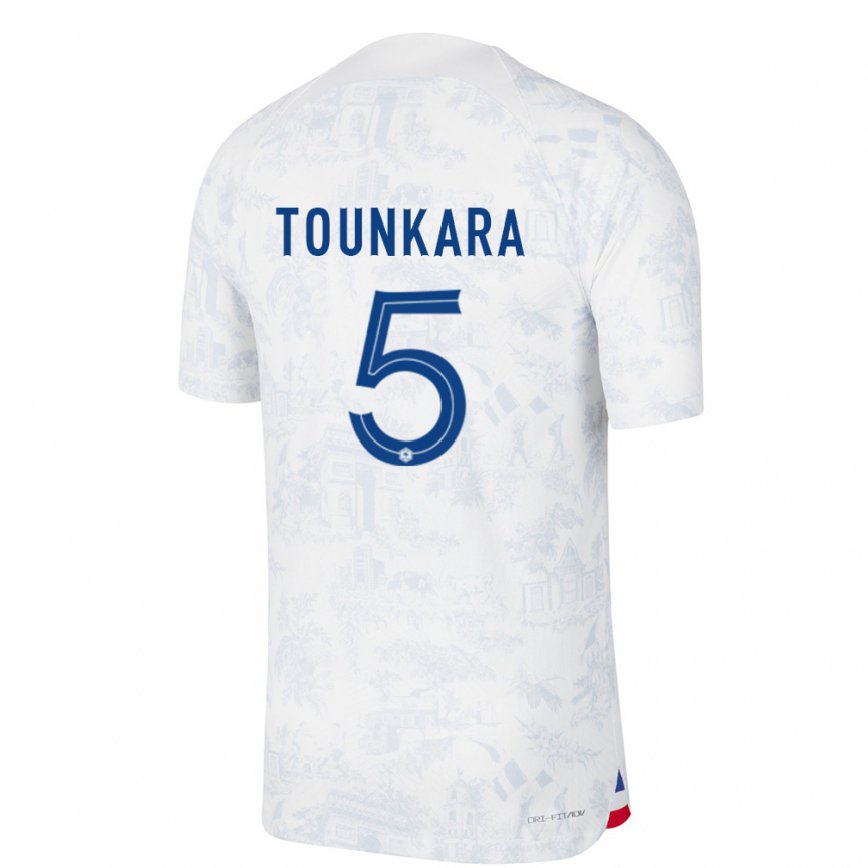 Men France Aissatou Tounkara #5 White Blue Away Jersey 2022/23 T-shirt